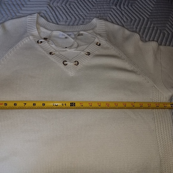 Calvin Klein Laced Front V-neck Sweater - Picture 5 of 6